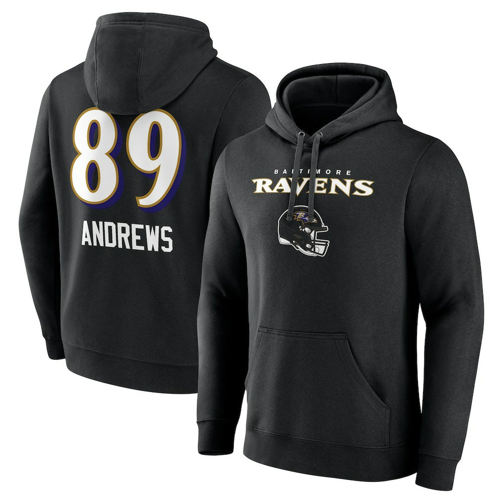 Mark Andrews Baltimore Ravens Team Wordmark Player Name & Number Pullover Hoodie - Black Hoodies