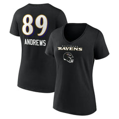 Mark Andrews Baltimore Ravens Women's Team Wordmark Player Name & Number V-Neck T-Shirt - Black T-shirts