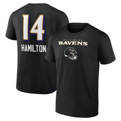 Kyle Hamilton Baltimore Ravens Team Wordmark Player Name & Number T-Shirt - Black T-shirts