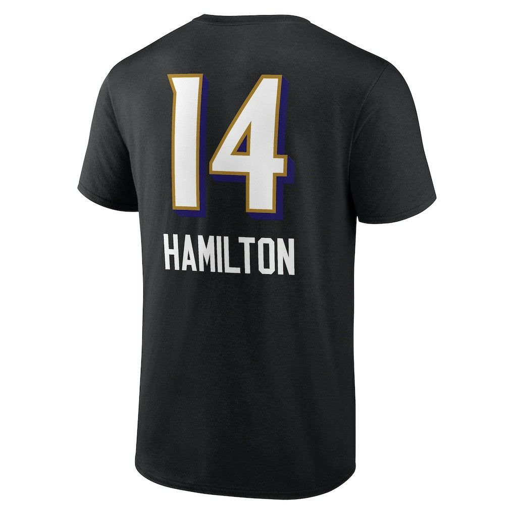 Kyle Hamilton Baltimore Ravens Team Wordmark Player Name & Number T-Shirt - Black T-shirts