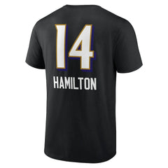 Kyle Hamilton Baltimore Ravens Team Wordmark Player Name & Number T-Shirt - Black T-shirts