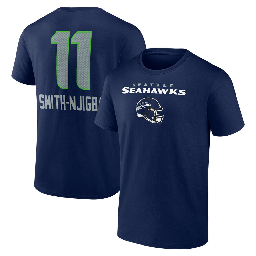 Jaxon Smith-Njigba Seattle Seahawks Team Wordmark Player Name & Number T-Shirt - College Navy T-shirts