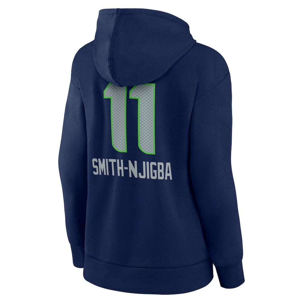 Jaxon Smith-Njigba Seattle Seahawks Women's Team Wordmark Player Name & Number Pullover Hoodie - College Navy Hoodies