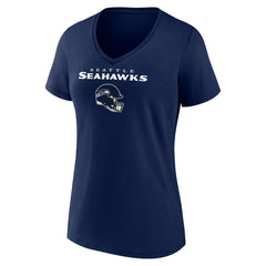 Jaxon Smith-Njigba Seattle Seahawks Women's Team Wordmark Player Name & Number V-Neck T-Shirt - College Navy T-shirts