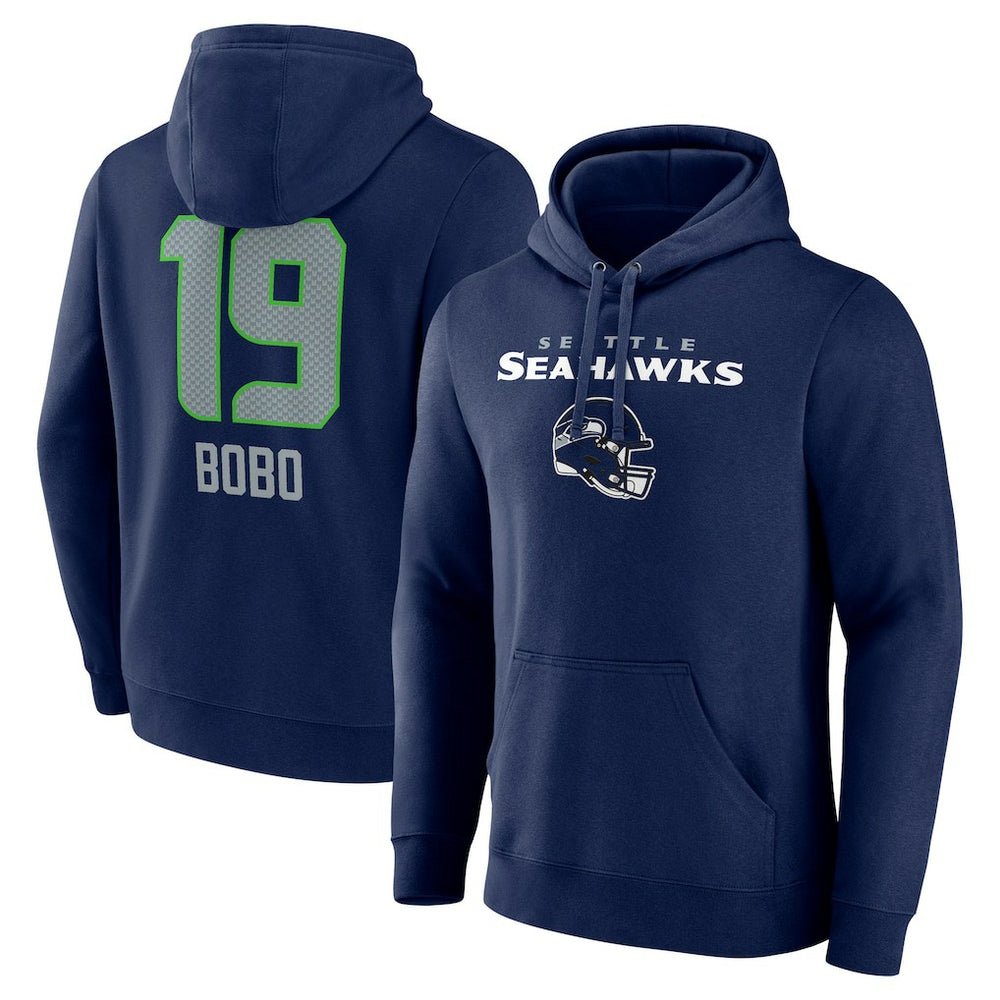 Jake Bobo Seattle Seahawks Team Wordmark Player Name & Number Pullover Hoodie - College Navy Hoodies