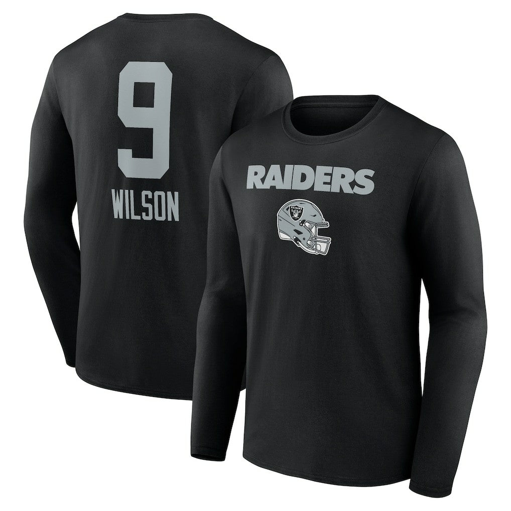 Tyree Wilson Las Vegas Raiders Team Wordmark Player Name & Number Long Sleeve T-Shirt - Black T-shirts