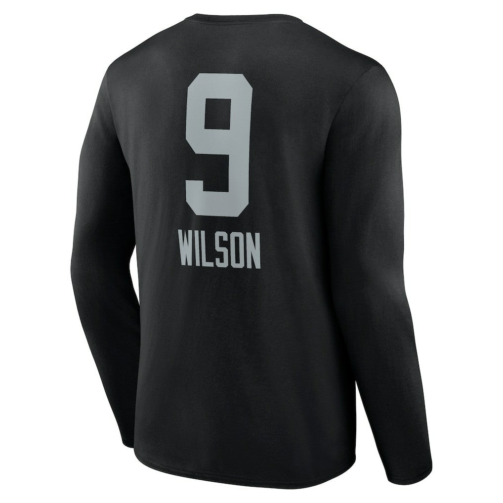 Tyree Wilson Las Vegas Raiders Team Wordmark Player Name & Number Long Sleeve T-Shirt - Black T-shirts
