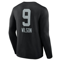 Tyree Wilson Las Vegas Raiders Team Wordmark Player Name & Number Long Sleeve T-Shirt - Black T-shirts