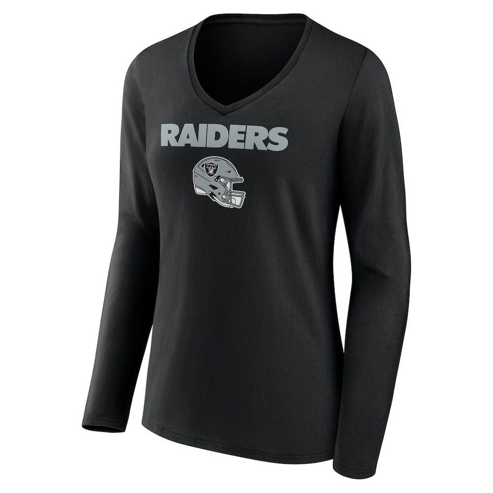 Tyree Wilson Las Vegas Raiders Women's Team Wordmark Player Name & Number Long Sleeve V-Neck T-Shirt - Black T-shirts