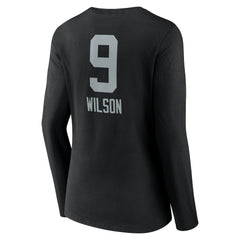 Tyree Wilson Las Vegas Raiders Women's Team Wordmark Player Name & Number Long Sleeve V-Neck T-Shirt - Black T-shirts