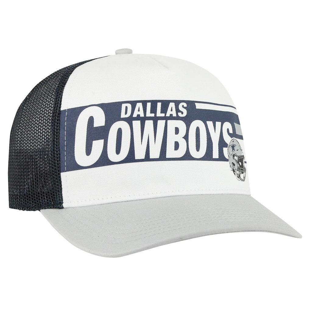 Dallas Cowboys '47 Stack Line Hitch Trucker Adjustable Hat - White/Gray Hats