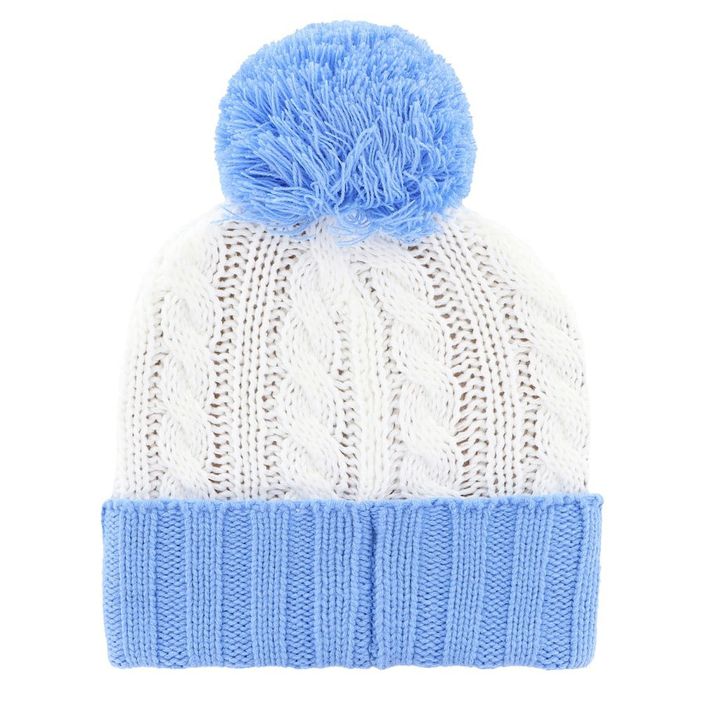 Dallas Cowboys '47 Women's Luminance Cuffed Knit Hat with Pom - White/Light Blue Hats