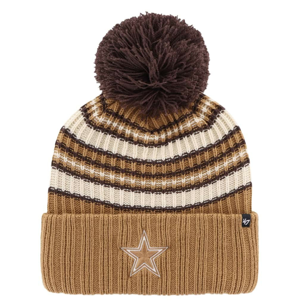 Dallas Cowboys '47 Women's Espresso Cuffed Knit Hat with Pom - Brown Hats