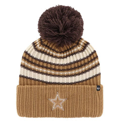 Dallas Cowboys '47 Women's Espresso Cuffed Knit Hat with Pom - Brown Hats