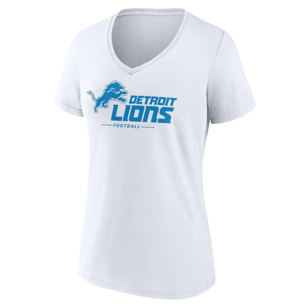 Detroit Lions Women's Lock Up V-Neck T-Shirt - White T-shirts