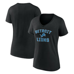 Detroit Lions Women's Victory Arch V-Neck T-Shirt - Black T-shirts