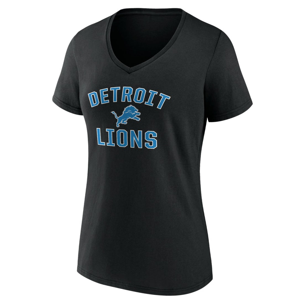 Detroit Lions Women's Victory Arch V-Neck T-Shirt - Black T-shirts