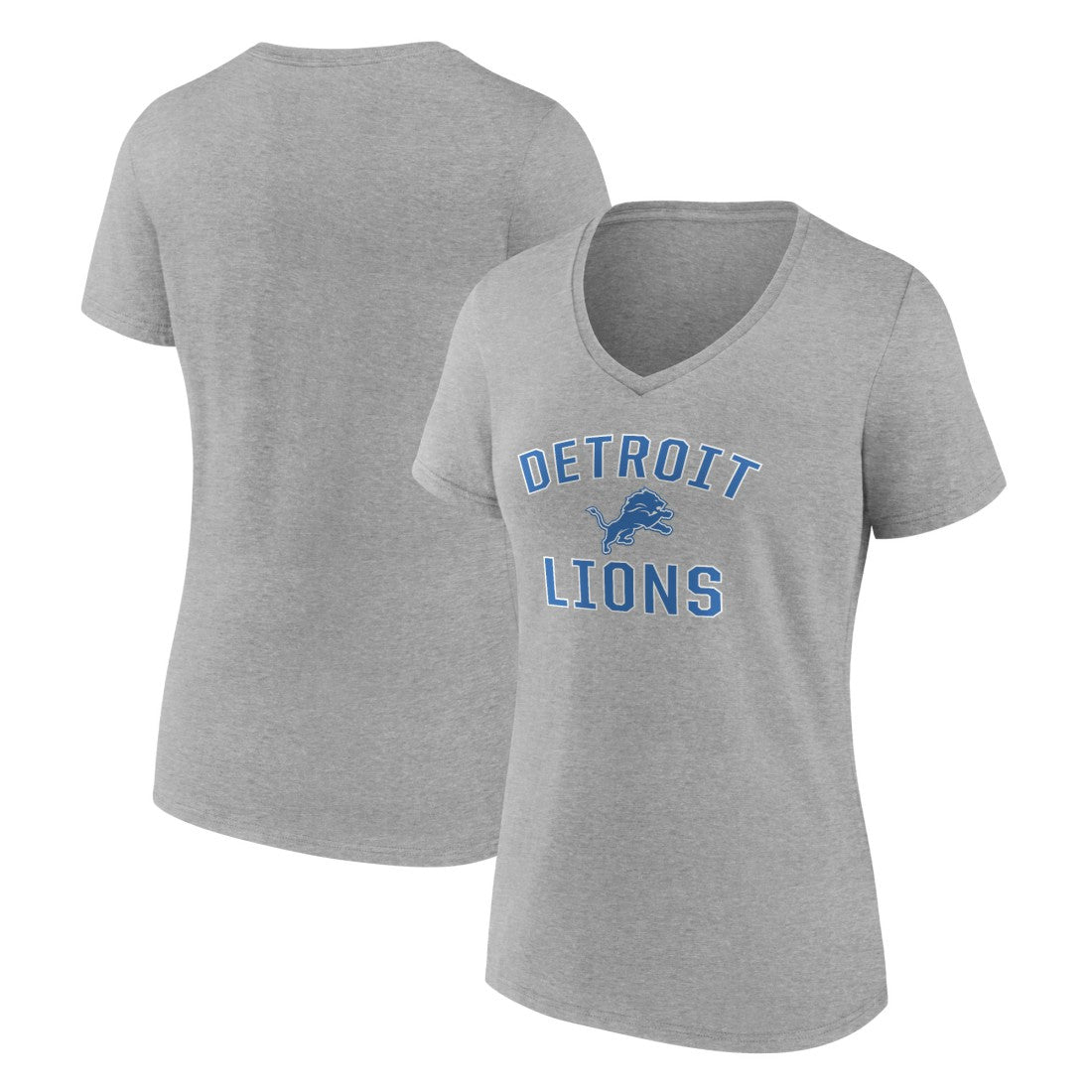 Detroit Lions Women's Victory Arch V-Neck T-Shirt - Gray T-shirts