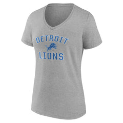 Detroit Lions Women's Victory Arch V-Neck T-Shirt - Gray T-shirts