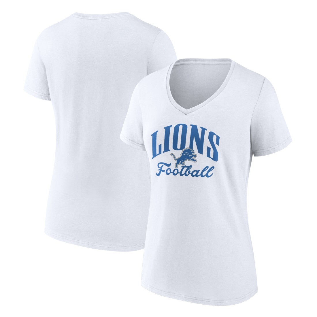 Detroit Lions Women's Victory Script V-Neck T-Shirt - White T-shirts