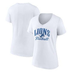 Detroit Lions Women's Victory Script V-Neck T-Shirt - White T-shirts