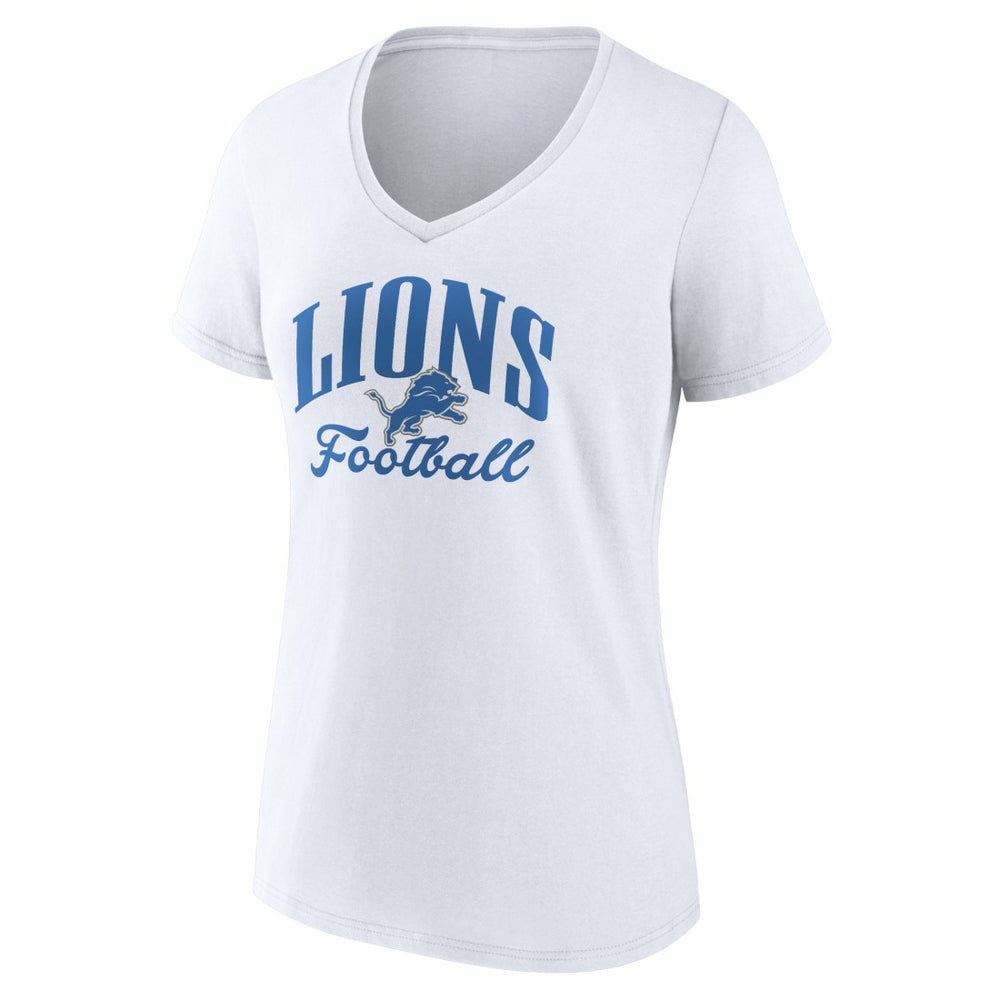 Detroit Lions Women's Victory Script V-Neck T-Shirt - White T-shirts