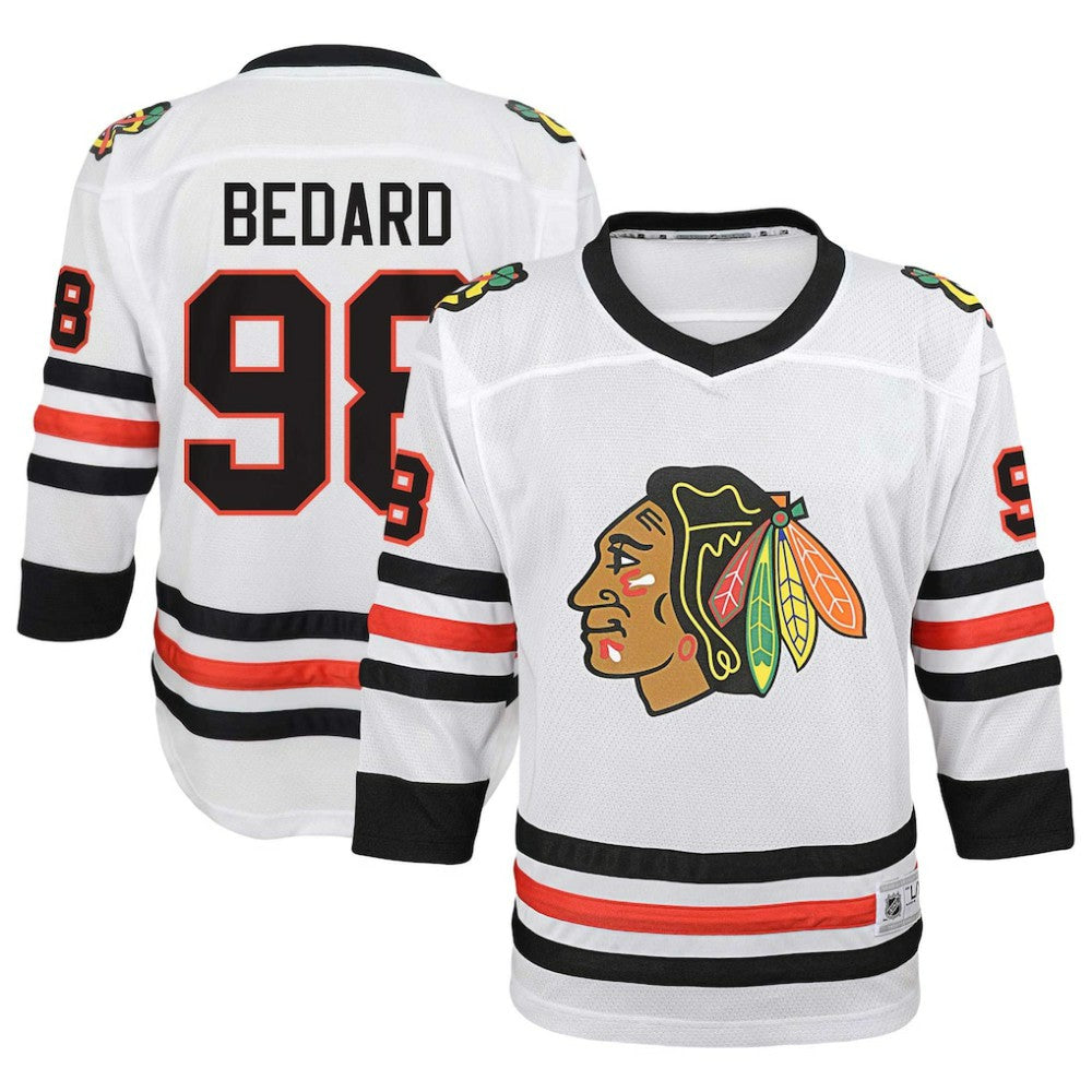 Connor Bedard Chicago Blackhawks Youth Away Replica Player Jersey - White | US 200937545