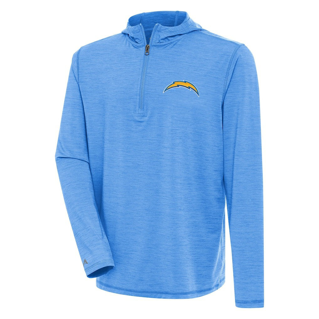 Los Angeles Chargers Antigua Tidy Quarter-Zip Pullover Hoodie - Heather Powder Blue Hoodies