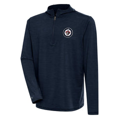 Winnipeg Jets Antigua Tidy Quarter-Zip Pullover Hoodie - Heather Navy | US 200939386