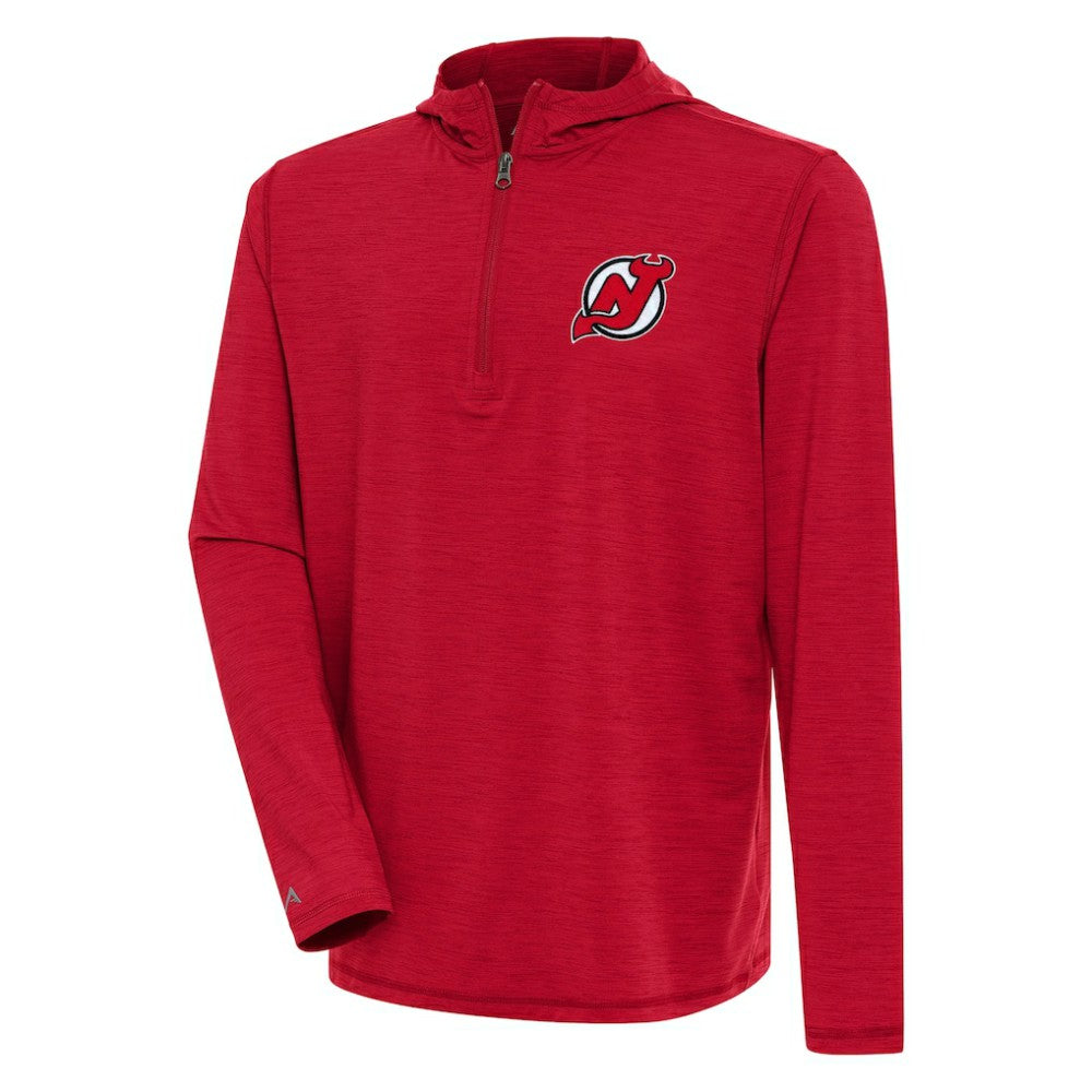 New Jersey Devils Antigua Tidy Quarter-Zip Pullover Hoodie - Heather Red | US 200939390
