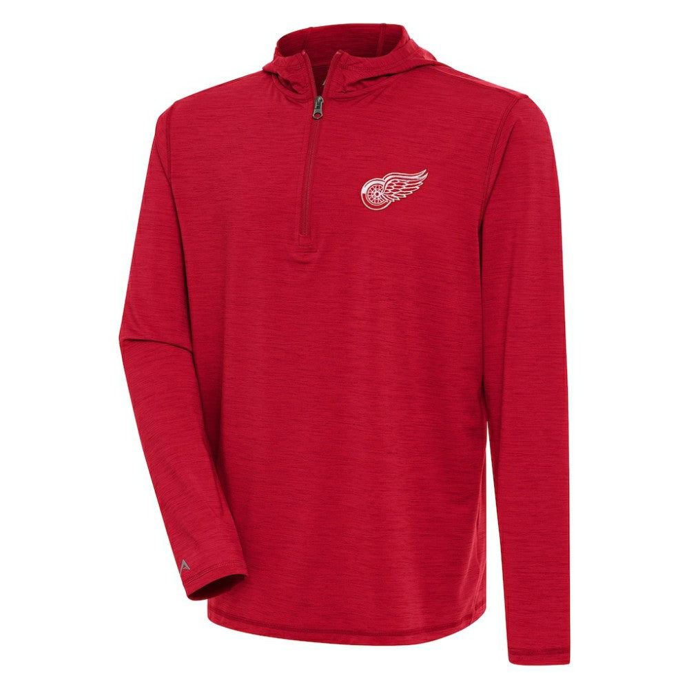 Detroit Red Wings Antigua Tidy Quarter-Zip Pullover Hoodie - Heather Red | US 200939412