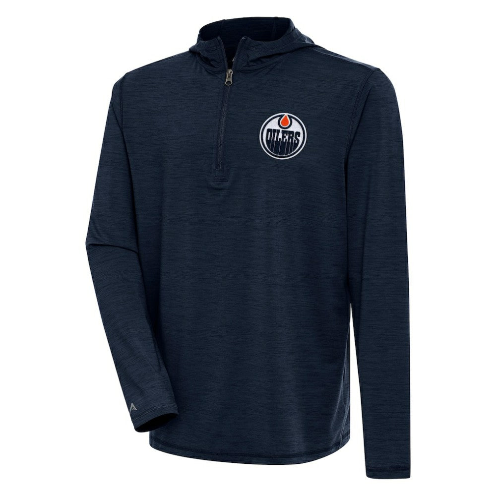 Edmonton Oilers Antigua Tidy Quarter-Zip Pullover Hoodie - Heather Navy | US 200939417