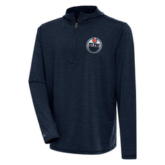 Edmonton Oilers Antigua Tidy Quarter-Zip Pullover Hoodie - Heather Navy | US 200939417