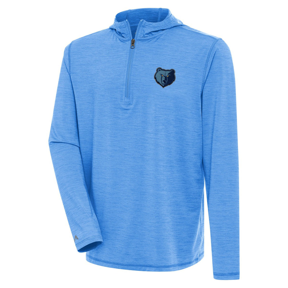 Memphis Grizzlies Antigua Tidy Quarter-Zip Lightweight Pullover Top Heather Powder Blue