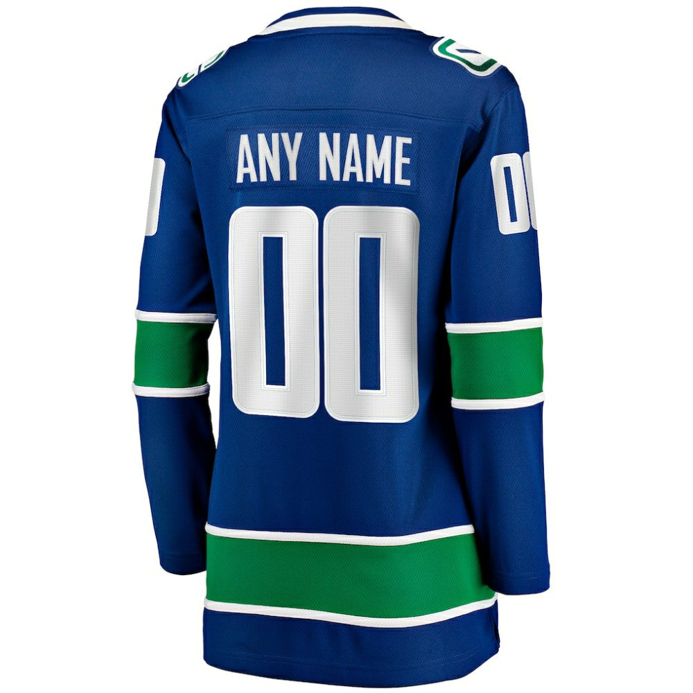 Vancouver Canucks Fanatics Women's Breakaway Custom Jersey - Blue | US 200939835