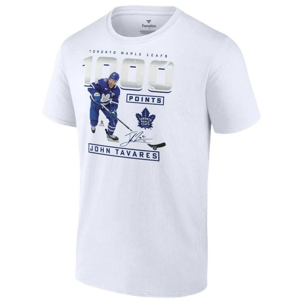 John Tavares Toronto Maple Leafs 1,000 Career Points T-Shirt - White | US 200946029