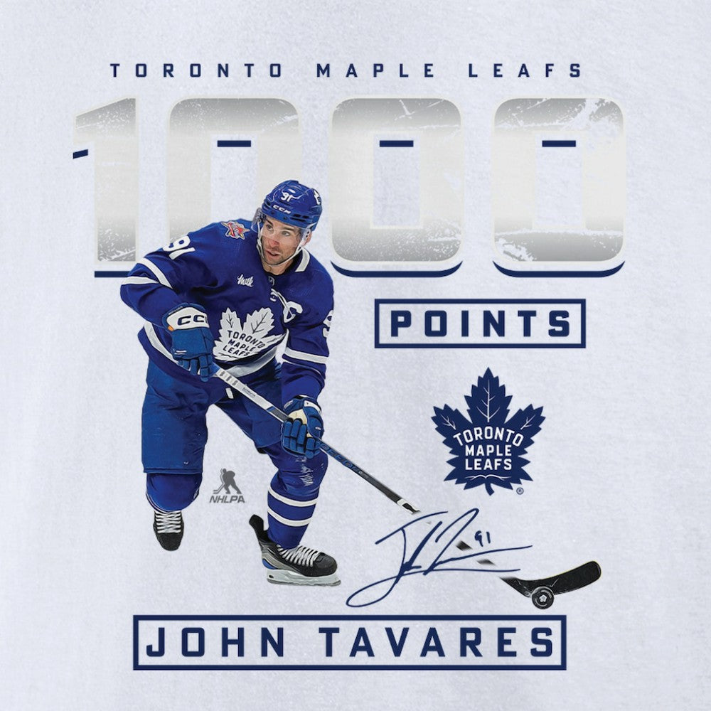 John Tavares Toronto Maple Leafs 1,000 Career Points T-Shirt - White | US 200946029