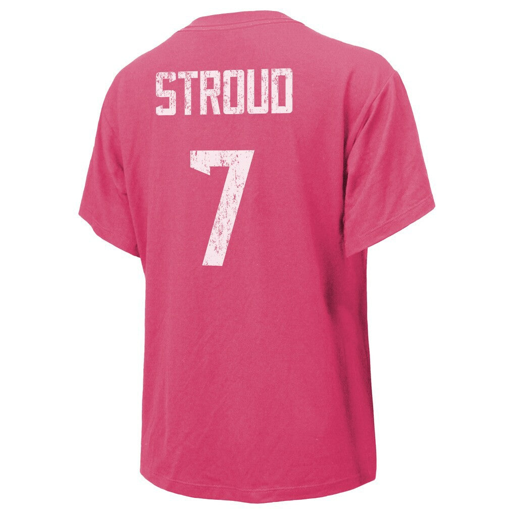 C.J. Stroud Houston Texans Majestic Threads Women's Name & Number T-Shirt - Pink T-shirts
