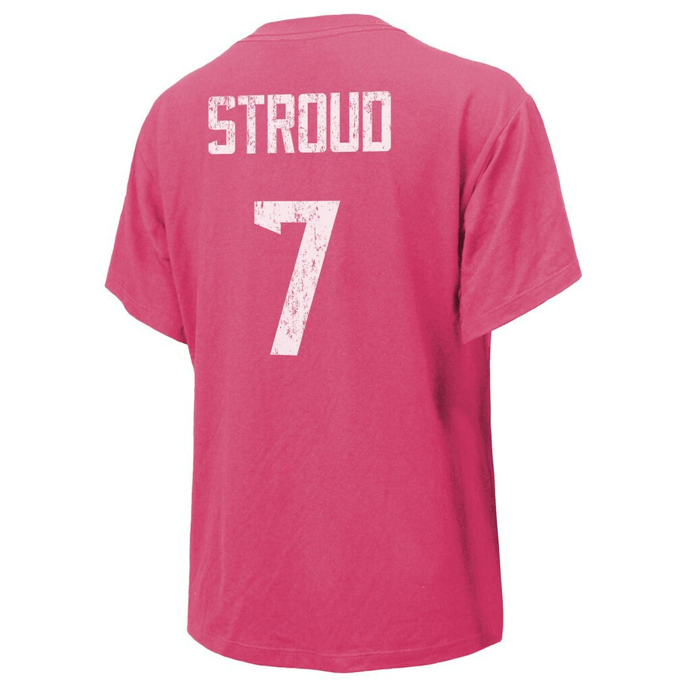C.J. Stroud Houston Texans Majestic Threads Women's Name & Number T-Shirt - Pink T-shirts