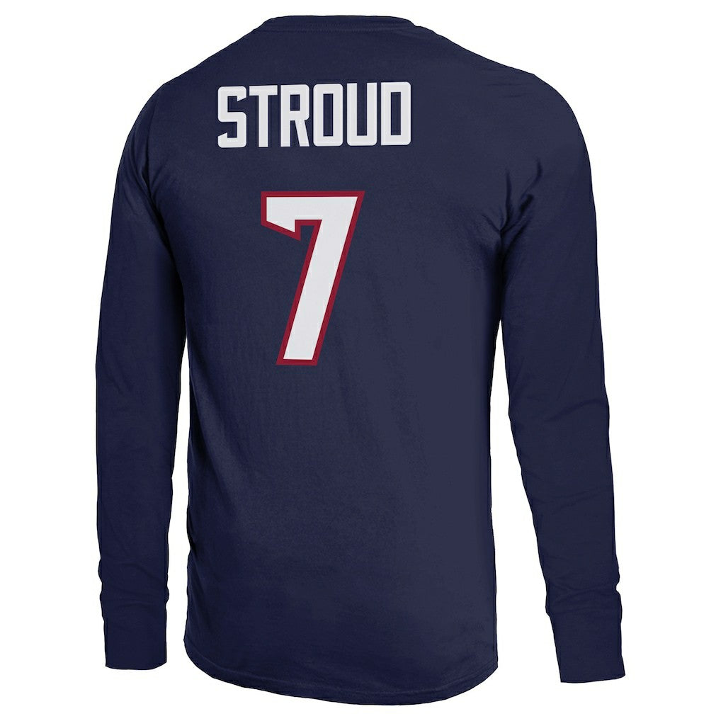 C.J. Stroud Houston Texans Majestic Threads Name & Number Long Sleeve T-Shirt - Navy