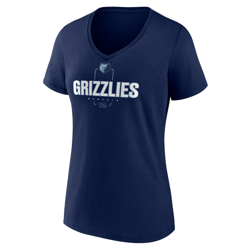 Ja Morant Memphis Grizzlies Women's Behind The Back Name & Number V-Neck T-Shirt Navy