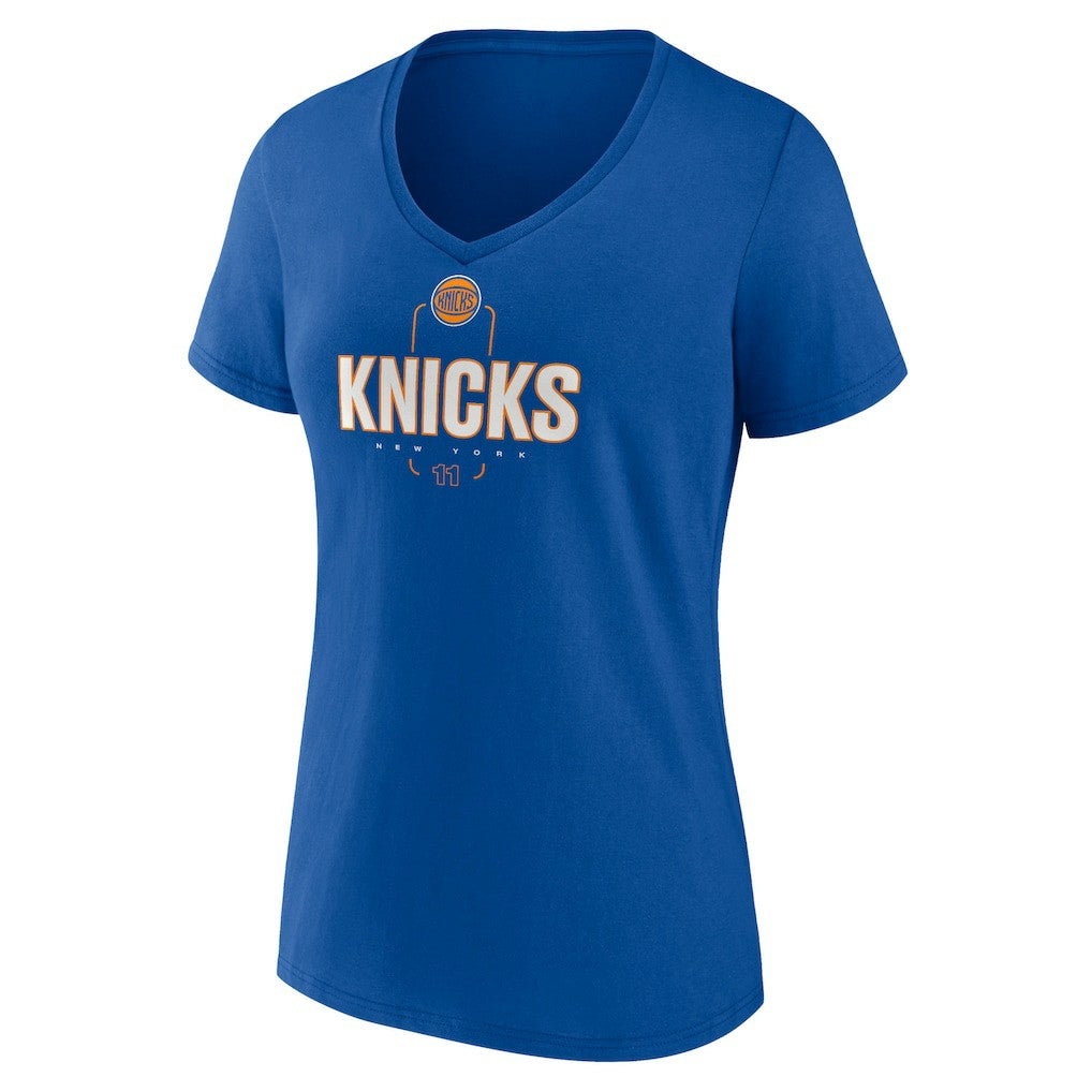 Jalen Brunson New York Knicks Women's Behind The Back Name & Number V-Neck T-Shirt Royal