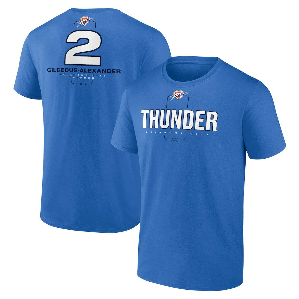 Shai Gilgeous-Alexander Oklahoma City Thunder Behind The Back Name & Number T-Shirt Blue