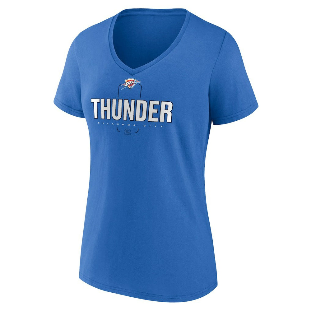 Shai Gilgeous-Alexander Oklahoma City Thunder Women's Behind The Back Name & Number V-Neck T-Shirt Blue