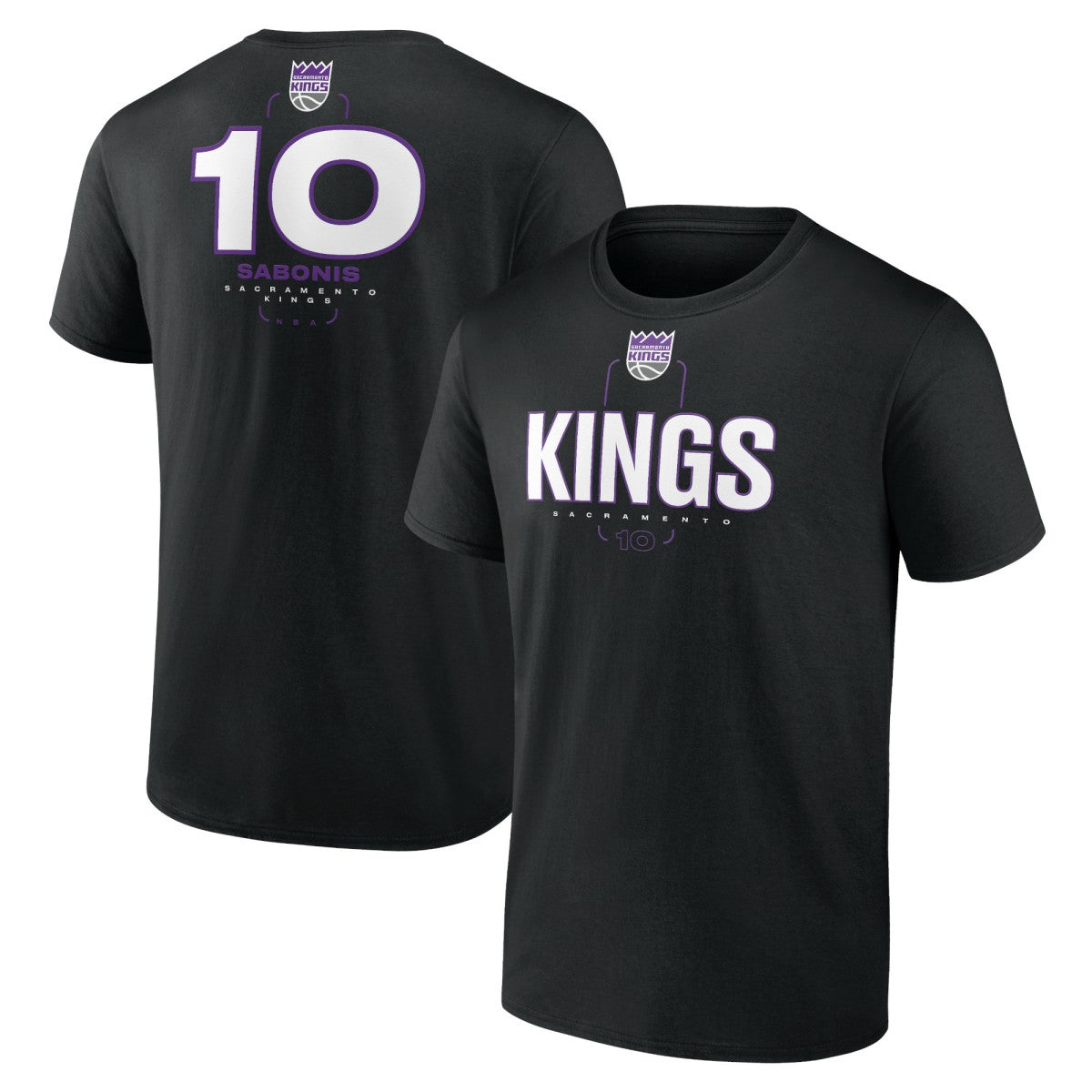 Domantas Sabonis Sacramento Kings Behind The Back Name & Number T-Shirt Black