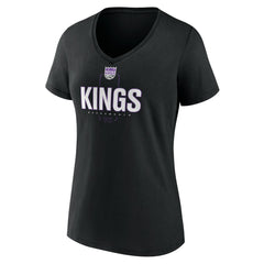 Domantas Sabonis Sacramento Kings Women's Behind The Back Name & Number V-Neck T-Shirt Black