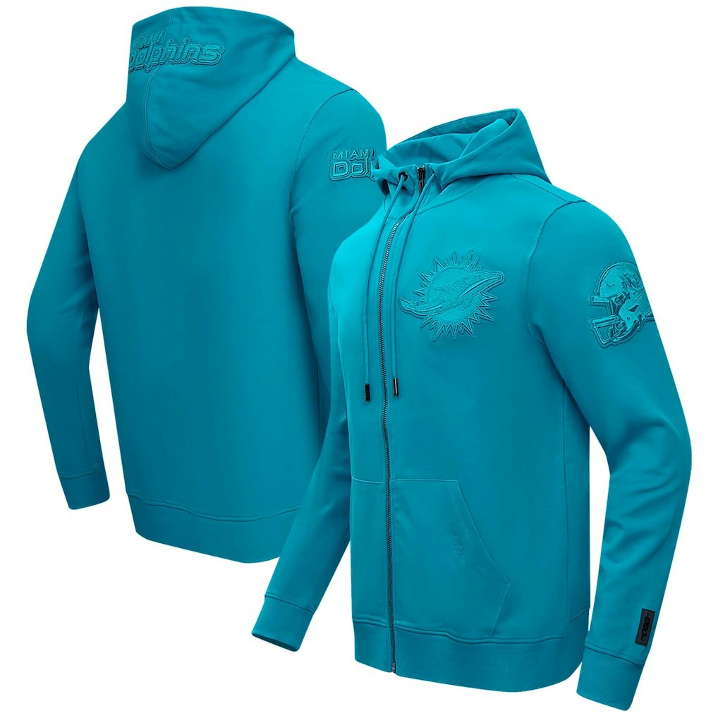 Miami Dolphins Pro Standard Triple Tonal Full-Zip Hoodie - Aqua Hoodies