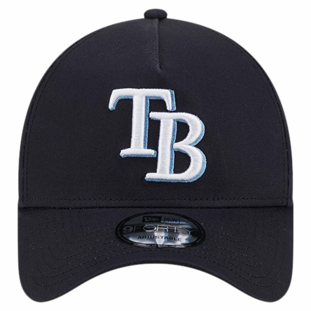 Tampa Bay Rays New Era Team Color A-Frame 9FORTY Adjustable Hat - Navy Hats