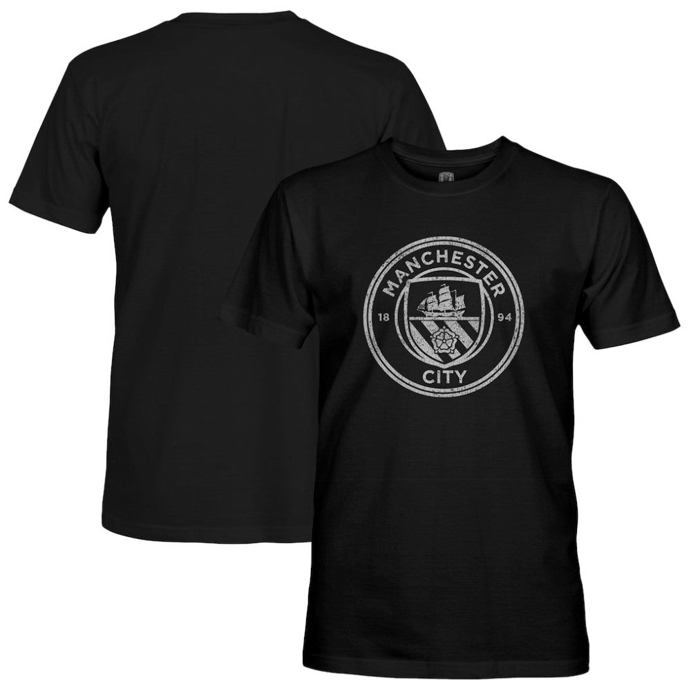 Manchester City 1863FC Mono Crest Slub T-Shirt Black