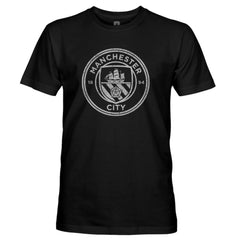 Manchester City 1863FC Mono Crest Slub T-Shirt Black